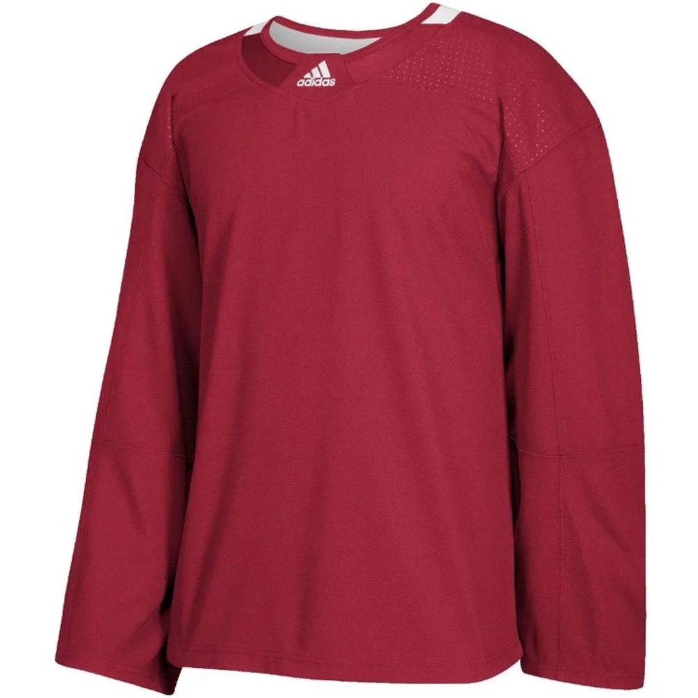 Men’s Adidas 3 Stripes adiTeam Blank Hockey Jersey Size 60